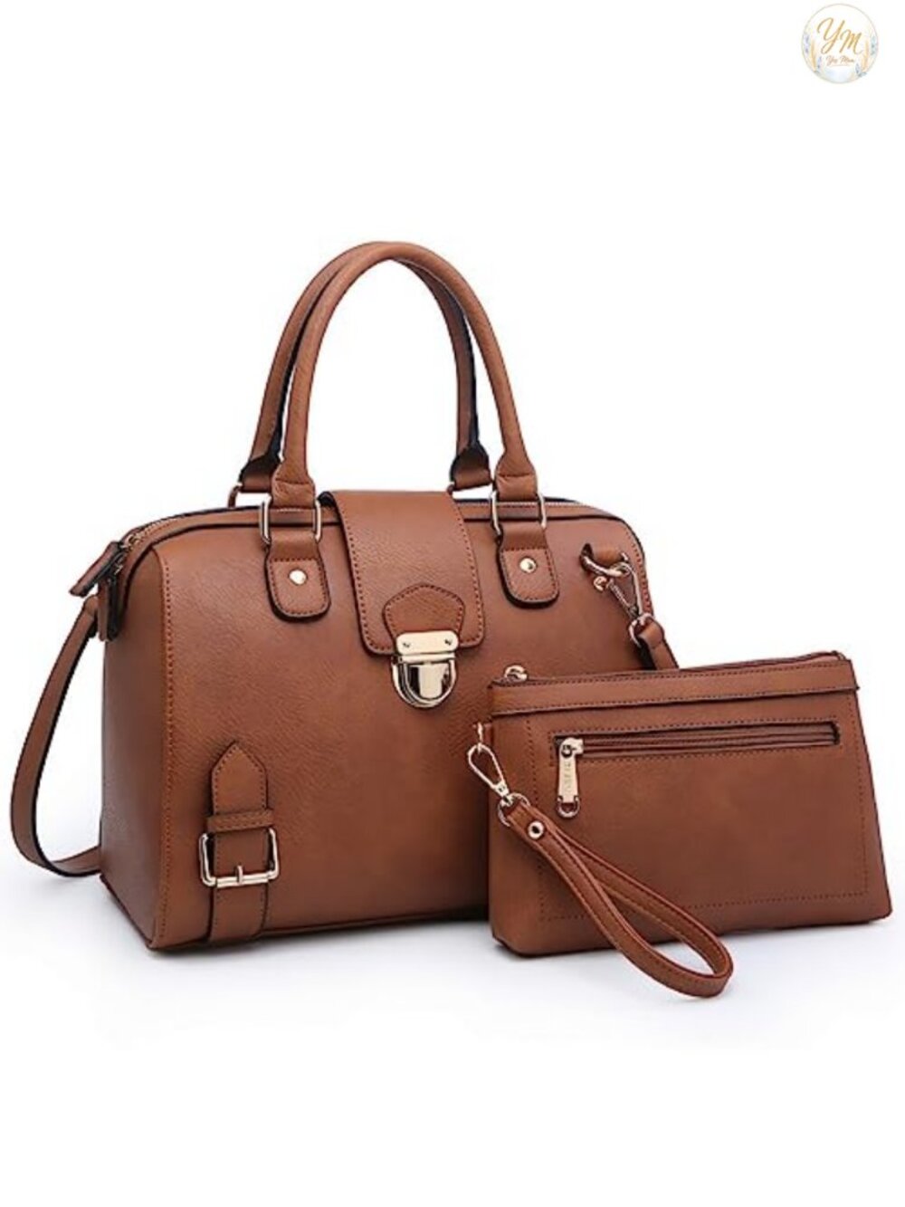 Women's Vegan Leather Tote Handbag with Top Handle Satchel Work Bag
